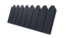 Профнастил C10B фигурный 0,45 Drap TwinColor с пленкой RAL 7024 мокрый асфальт