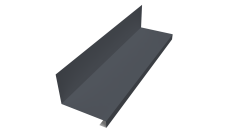 Планка примыкание нижнее к трубе фальц Grand Line 0,5 Satin с пленкой RAL 7024 мокрый асфальт (2м)